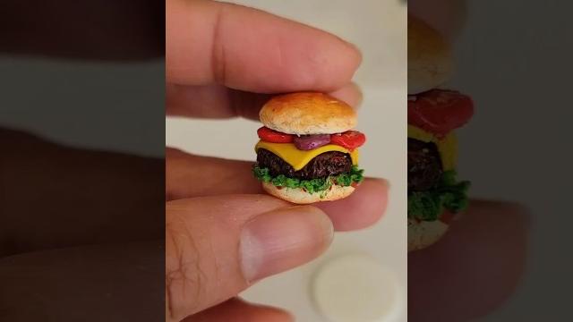 Watch tutorial on my channel #clayart #clay #polymerclay #fimo #diy #handmade #burger #food #reels Watch tutorial on my channel #clayart #clay #polymerclay #fimo #diy #handmade #burger #food #reels