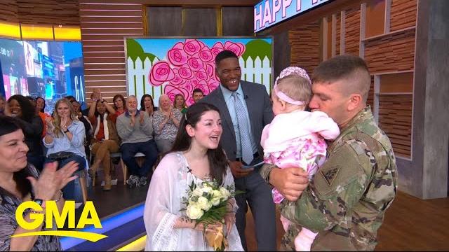 Deployed dad meets his baby daughter for the 1st time on 'gma' l gma Deployed dad meets his baby daughter for the 1st time on 'gma' l gma
