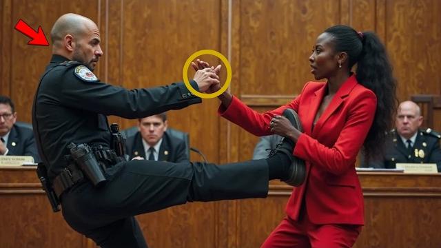 Racist cop kicks black woman in court, then freezes when she turns out to be his new police chief Racist cop kicks black woman in court, then freezes when she turns out to be his new police chief
