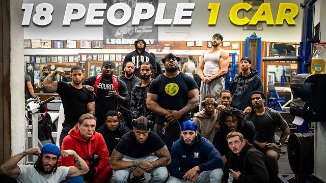 18 people. 1 car. leg day @ the most dangerous gym in america 18 people. 1 car. leg day @ the most dangerous gym in america