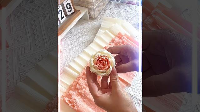Diy crepe paper rose flower #diy #flowers #gift #craft #handmadegifts #rose #diyfashion #handcraft Diy crepe paper rose flower #diy #flowers #gift #craft #handmadegifts #rose #diyfashion #handcraft