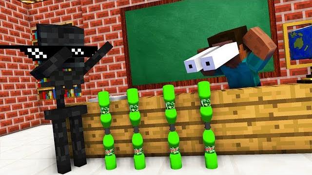 Bottle flip challenge and stupid jokes in minecraft Bottle flip challenge and stupid jokes in minecraft