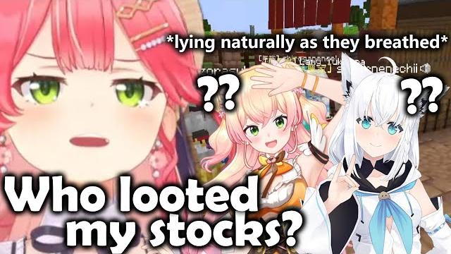 Fubuki & nene acting as if nothing happened after looting miko's stocks (holo money-making survival) Fubuki & nene acting as if nothing happened after looting miko's stocks (holo money-making survival)