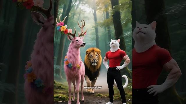Catdad rescued an injured deer... but then this happened! #cat #aianimation #funnycatvideos Catdad rescued an injured deer... but then this happened! #cat #aianimation #funnycatvideos