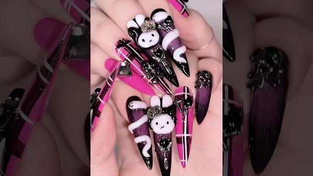 고양이 모자 쓴 미피⬛#miffy #halloweennails 고양이 모자 쓴 미피⬛#miffy #halloweennails