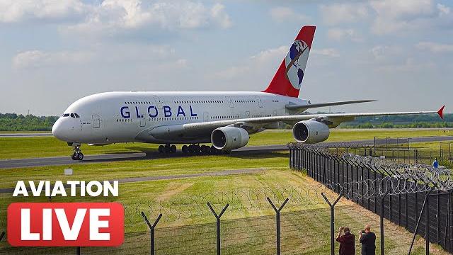 Global a380 first arrival at manchester airport | live ️ Global a380 first arrival at manchester airport | live ️
