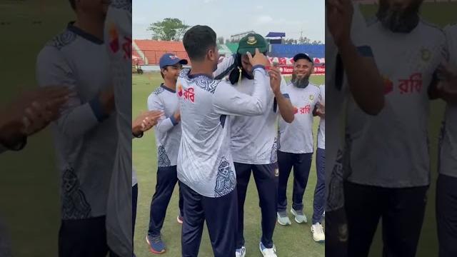 Hasan mahmud receives his test debut cap from shakib al hasan | bangladesh vs sri lanka | 2nd test Hasan mahmud receives his test debut cap from shakib al hasan | bangladesh vs sri lanka | 2nd test