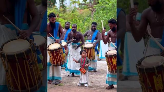 Kid playing chenda melam | poonan's blue magic team #shortvideo Kid playing chenda melam | poonan's blue magic team #shortvideo