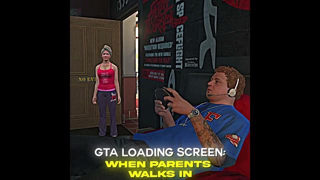 Loading screen in gta when parents walks in | #gta #shorts Loading screen in gta when parents walks in | #gta #shorts