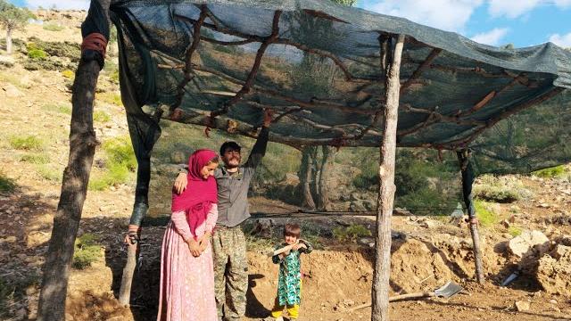 Still building the shelter… nomadic life isn’t easy ️ Still building the shelter… nomadic life isn’t easy ️