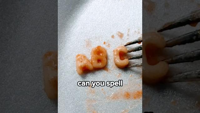 Spelling the abc's with abc noodles Spelling the abc's with abc noodles