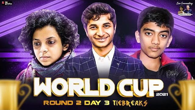 Fide world cup 2021 round 2 tiebreak | vidit vs fier | gukesh vs dubov | padmini vs sara khadem Fide world cup 2021 round 2 tiebreak | vidit vs fier | gukesh vs dubov | padmini vs sara khadem
