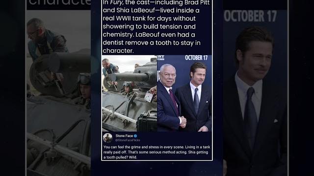 In fury, the cast—including brad pitt and shia labeouf—lived inside a real wwii tank for days In fury, the cast—including brad pitt and shia labeouf—lived inside a real wwii tank for days
