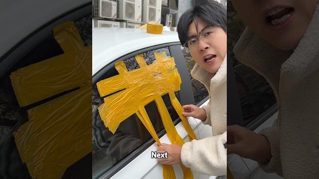 The car key is locked in the car, how to open the door? #car The car key is locked in the car, how to open the door? #car