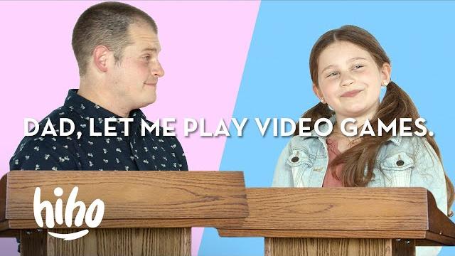 Parent vs. kid: 9 year old debates her dad to play video games | spirited debates | hiho kids Parent vs. kid: 9 year old debates her dad to play video games | spirited debates | hiho kids
