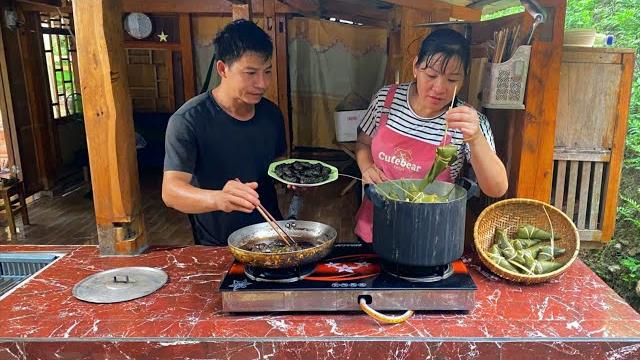 Together make buffalo cake. super delicious grilled betel leaves Together make buffalo cake. super delicious grilled betel leaves