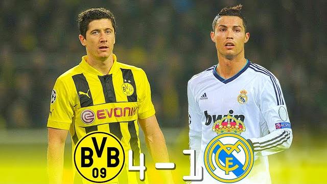 Borussia dortmund 4 - 1 real madrid (lewandowski póker) ● semifinal ucl 2013 | highlights & goals Borussia dortmund 4 - 1 real madrid (lewandowski póker) ● semifinal ucl 2013 | highlights & goals