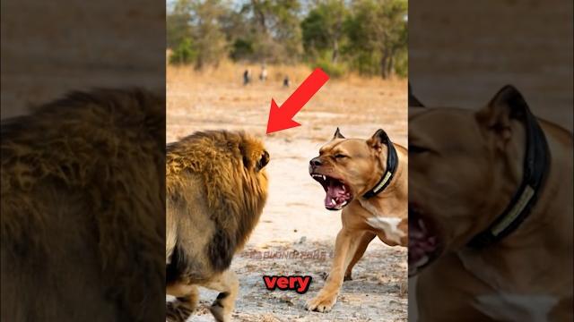 Lion vs pitbull meet in the wild! #shorts Lion vs pitbull meet in the wild! #shorts