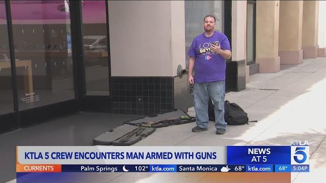 Ktla 5 crew encounters man armed with guns in pasadena Ktla 5 crew encounters man armed with guns in pasadena