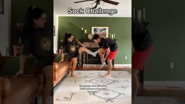 Sock wrestling challenge! #funny #marriedlife #couple #marriage #challenge #noahandlori Sock wrestling challenge! #funny #marriedlife #couple #marriage #challenge #noahandlori