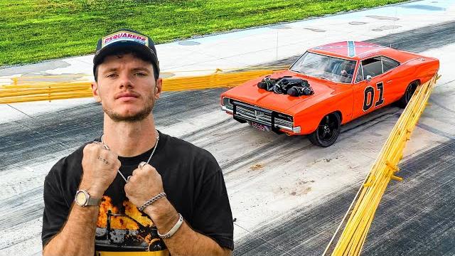 Launching cars with a giant slingshot Launching cars with a giant slingshot