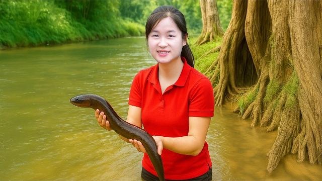 Harvesting many big catch eel by hand in the wet grass field goes to market sell|ella-free bushcraft Harvesting many big catch eel by hand in the wet grass field goes to market sell|ella-free bushcraft