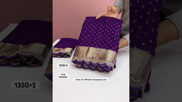Khadi georgette dyable saree with gold zari & rich weaving pallu having beautiful work lace border Khadi georgette dyable saree with gold zari & rich weaving pallu having beautiful work lace border