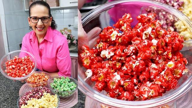 Fast and crunchy colorful sweet popcorn! so easy that everyone can make it! - isamara amâncio Fast and crunchy colorful sweet popcorn! so easy that everyone can make it! - isamara amâncio