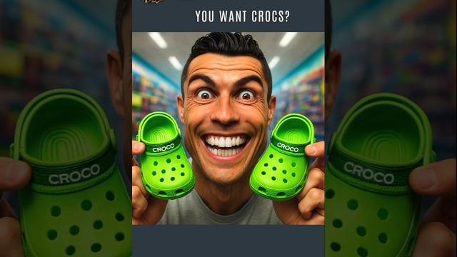Messi wants some crocs!#messi #ronaldo #ai Messi wants some crocs!#messi #ronaldo #ai