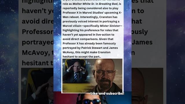 How bryan cranston could join the mcu as professor x—despite wanting a villain role #xmen #shorts How bryan cranston could join the mcu as professor x—despite wanting a villain role #xmen #shorts