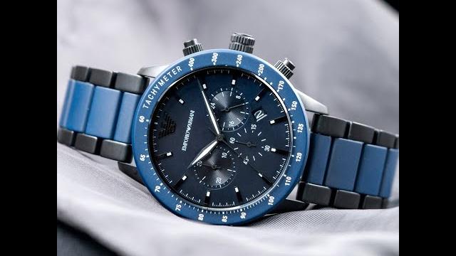 【armani】mario 典藏藍調三眼計時陶瓷腕錶/黑藍x藍框 ar70001 【armani】mario 典藏藍調三眼計時陶瓷腕錶/黑藍x藍框 ar70001