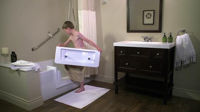 Young boy using quick tub® - so simple Young boy using quick tub® - so simple