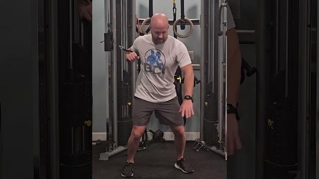 Square stance chest press w/ cable Square stance chest press w/ cable