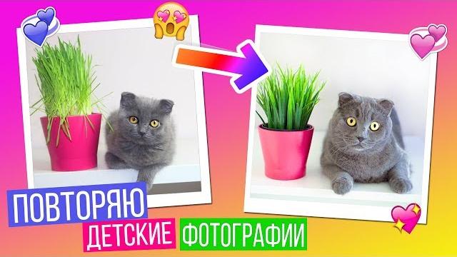 Кошечка повторяет свои детские фотки челлендж Кошечка повторяет свои детские фотки челлендж