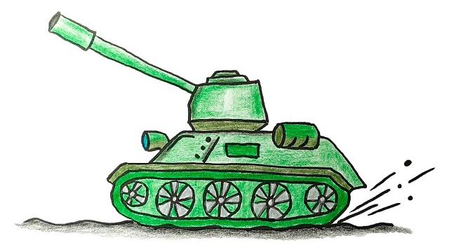 Как нарисовать танк легко Как нарисовать танк легко