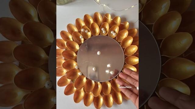 Plastic spoons diy / mirror decoration #shortvideo #kalakarnetra #craft #mirrorwork #shortviral #diy Plastic spoons diy / mirror decoration #shortvideo #kalakarnetra #craft #mirrorwork #shortviral #diy
