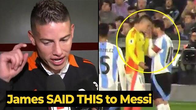James rodriguez commenting on what happened with messi during the game, look what he said... James rodriguez commenting on what happened with messi during the game, look what he said...