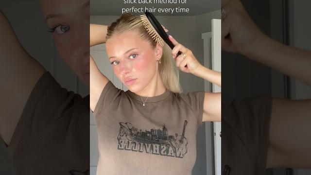 Best slick back method #slickback #bunhairstyle #hairtutorial #updohairstyles #easyhairstyle Best slick back method #slickback #bunhairstyle #hairtutorial #updohairstyles #easyhairstyle