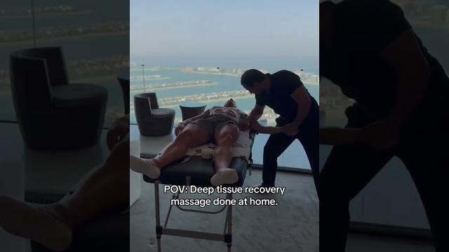Pov: deep tissue recovery massage done at home. Pov: deep tissue recovery massage done at home.