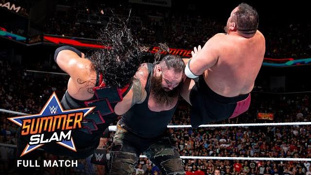 Full match: lesnar vs. reigns vs. joe vs. strowman - universal title match: summerslam 2017 Full match: lesnar vs. reigns vs. joe vs. strowman - universal title match: summerslam 2017