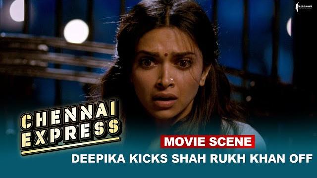Deepika kicks shah rukh khan off | movie scene | chennai express | a film by rohit shetty Deepika kicks shah rukh khan off | movie scene | chennai express | a film by rohit shetty