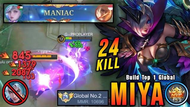 24 kills + maniac!! low hp outplay miya late game monster!! - road to top 1 global miya ~ mlbb 24 kills + maniac!! low hp outplay miya late game monster!! - road to top 1 global miya ~ mlbb
