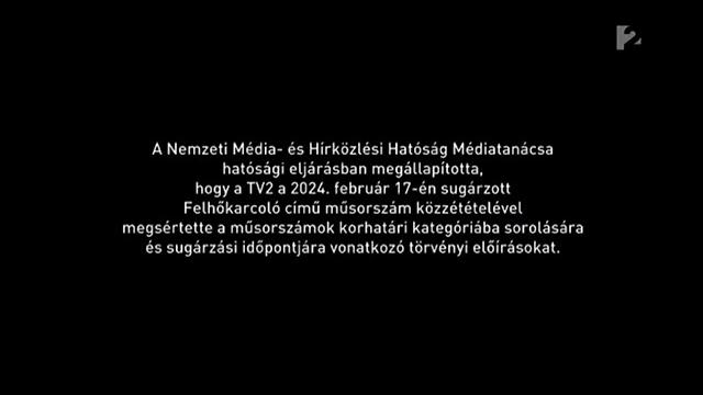 Tv2 nmhh megrovás - 2024.07.14 Tv2 nmhh megrovás - 2024.07.14