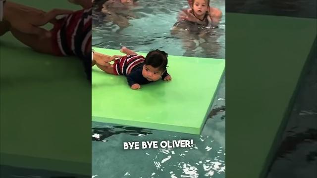 This baby finishing his swimming lessons is too wholesome ️ This baby finishing his swimming lessons is too wholesome ️