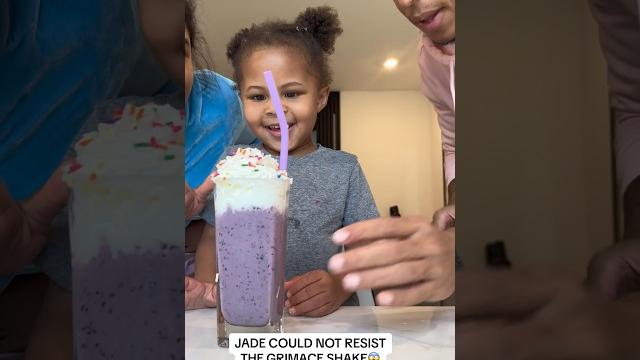 Jade could not resist the grimace shake #grimaceshake #subscribe Jade could not resist the grimace shake #grimaceshake #subscribe