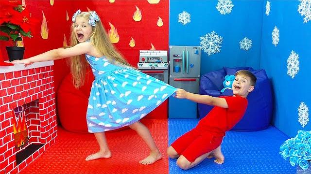 Diana and hot vs cold challenge with roma Diana and hot vs cold challenge with roma