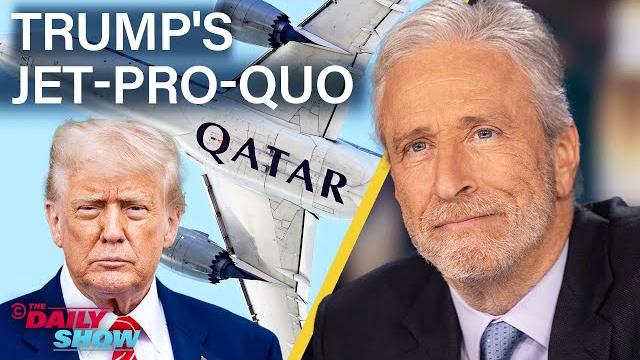 Trump thanks qatar for their generous jet bribe & accidentally does a socialism | the daily show Trump thanks qatar for their generous jet bribe & accidentally does a socialism | the daily show