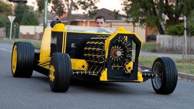 Life size lego car powered by air Life size lego car powered by air