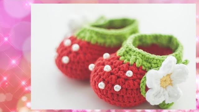 How to crochet baby shoes: strawberry baby shoes How to crochet baby shoes: strawberry baby shoes