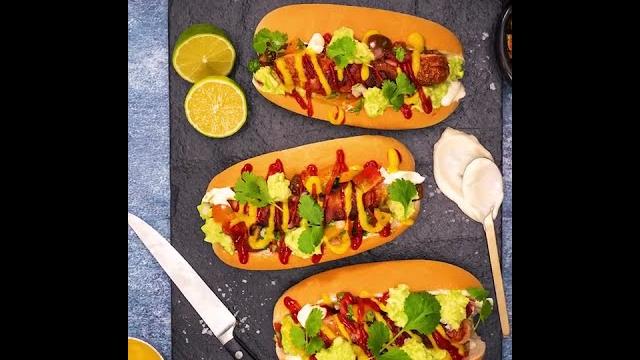 Chilean completo loaded hotdogs Chilean completo loaded hotdogs